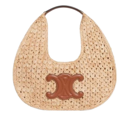 CELINE CLASSIC PANIER HOBO BAG IN RAFFIA