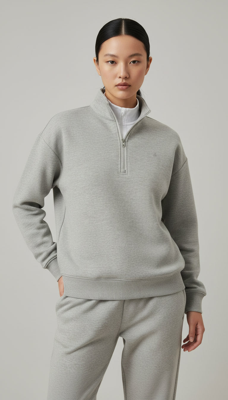 סווטשירט יוגה Accolade עם 1/4 רוכסן