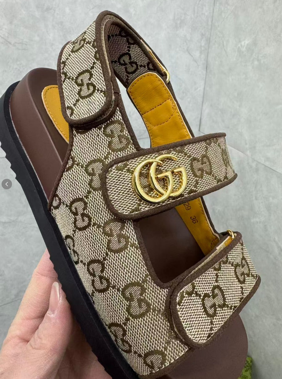 Gucci Double G Monogrammed Sandals