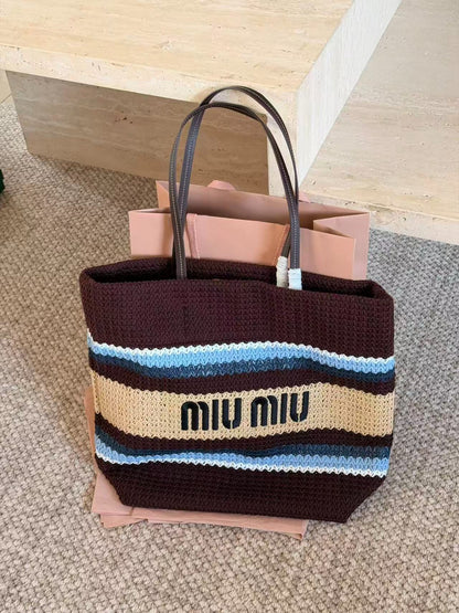 Miu Miu Crochet Tote Bag | Brown |