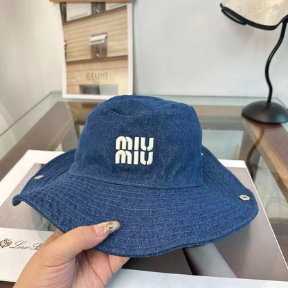 Miu Miu Blue Denim Bucket Hat